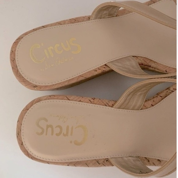 Circus Sam Edelman Raquel cork wedge platform heels sandals nude 10 M - Picture 8 of 12